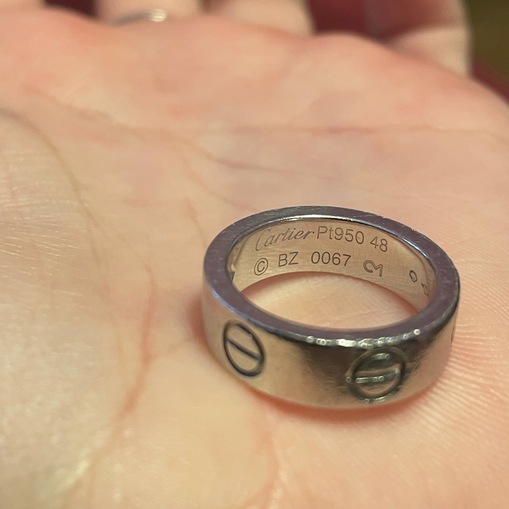 Cartier love ring platinum 1 diamond - Picture 13 of 14